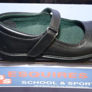 Shoe Black Green Cross - Girls velcro