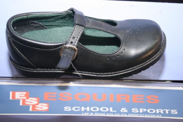 Shoe Black Green Cross - Girls buckle 4182 - Image 2